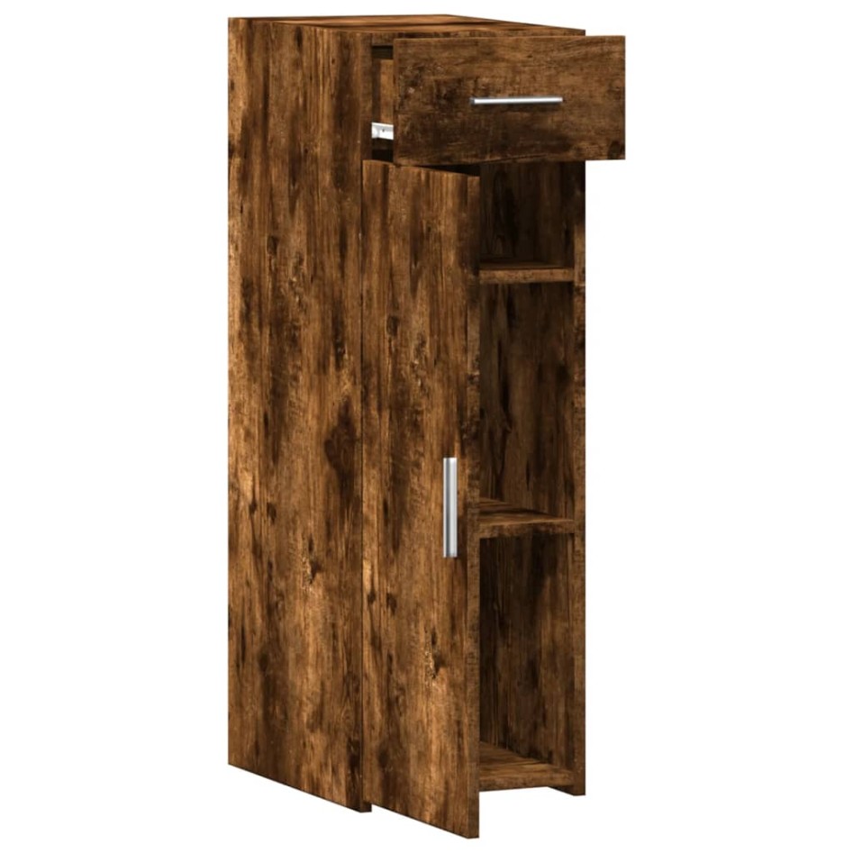 Aparador de madera de ingeniería roble ahumado 30x42,5x93