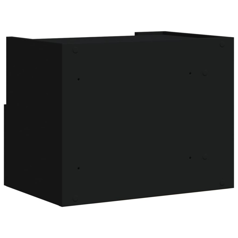 Mesitas de noche de pared 2 unidades negra 45x30x35