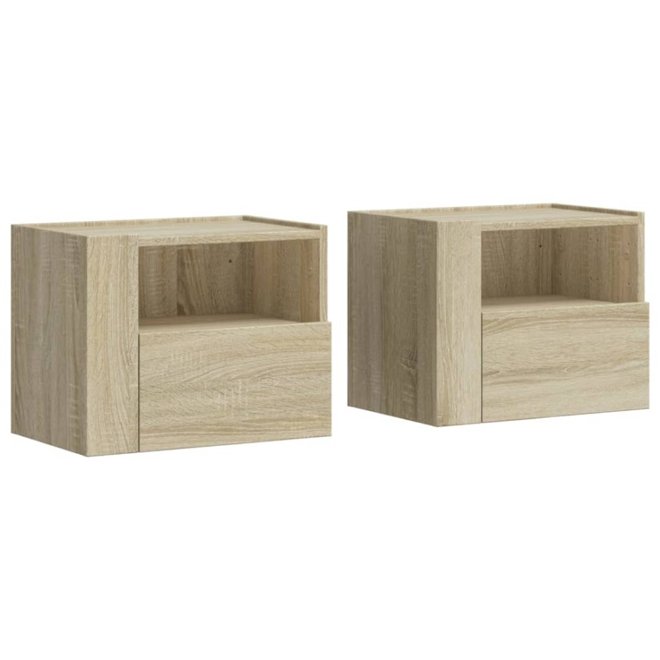 Mesitas de noche de pared 2 unidades roble Sonoma 45x30x35