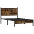 Estructura de cama sin colchón metal roble ahumado 100x190