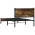 Estructura de cama sin colchón metal roble ahumado 100x190