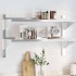 Estante de pared acero inoxidable plateado 100x30x60