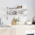 Estante de pared acero inoxidable plateado 100x30x60
