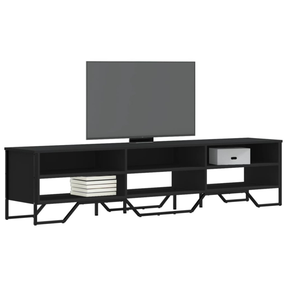 Mueble de TV madera de ingeniería negro 180x34x41