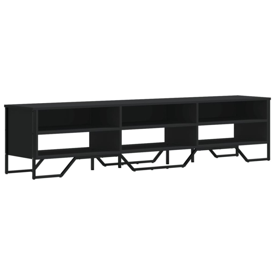 Mueble de TV madera de ingeniería negro 180x34x41