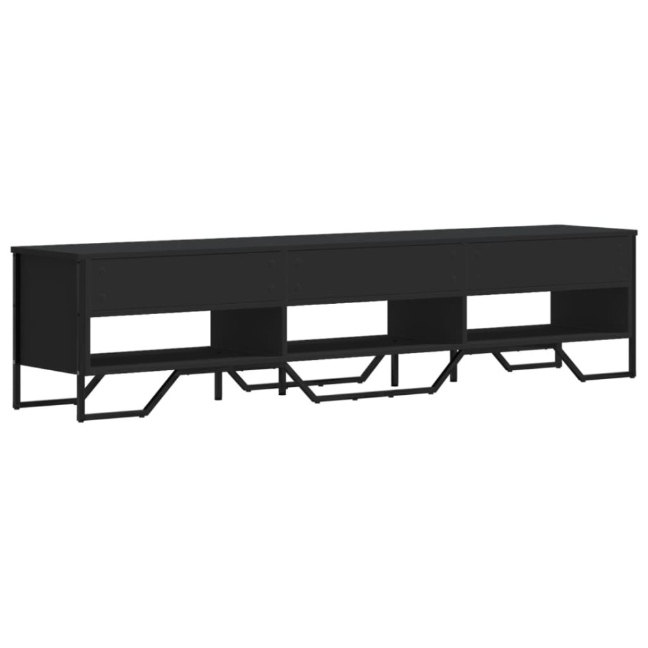 Mueble de TV madera de ingeniería negro 180x34x41
