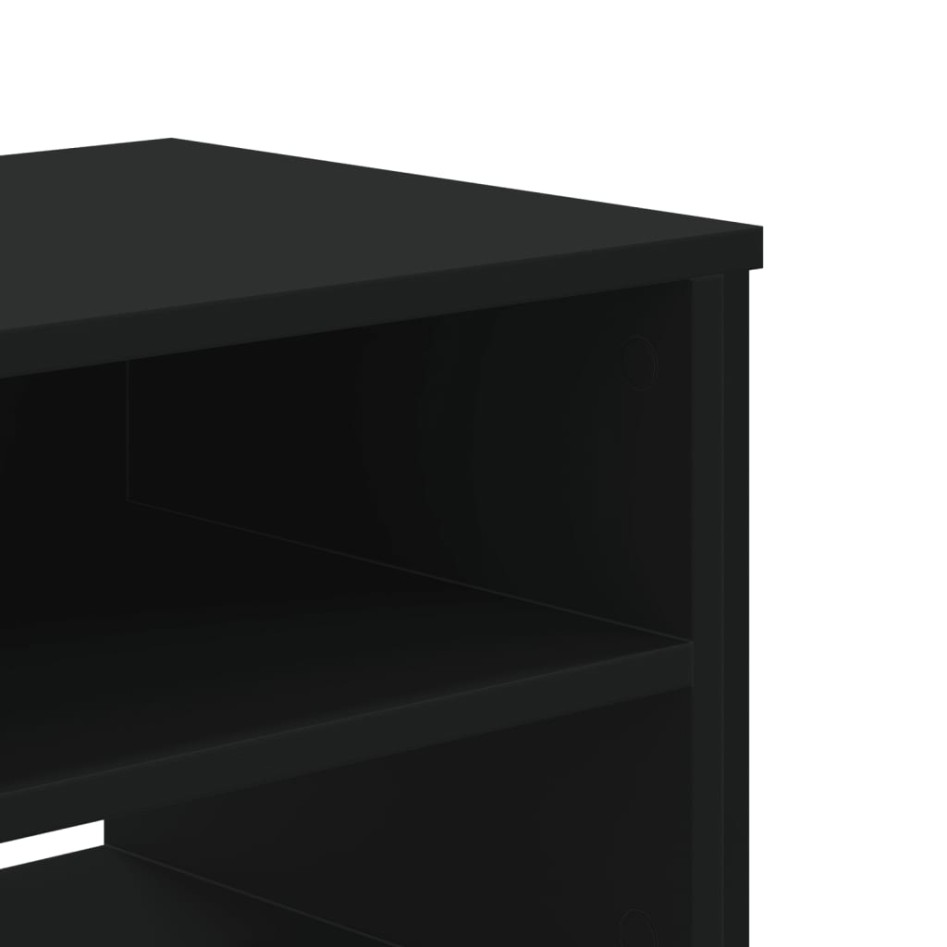 Mueble de TV madera de ingeniería negro 180x34x41