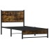 Estructura de cama sin colchón metal roble ahumado 75x190