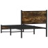 Estructura de cama sin colchón metal roble ahumado 75x190