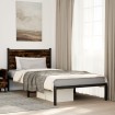 Estructura de cama sin colchón metal roble ahumado 107x203 cm