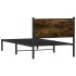 Estructura de cama sin colchón metal roble ahumado 107x203