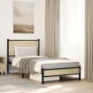 Estructura de cama sin colchón metal roble Sonoma 75x190 cm