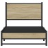 Estructura de cama sin colchón metal roble Sonoma 75x190