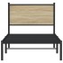 Estructura de cama sin colchón metal roble Sonoma 80x200