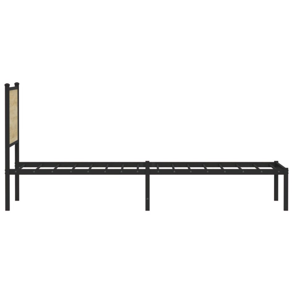 Estructura de cama sin colchón metal roble Sonoma 80x200