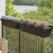Jardineras con ganchos 2 unidades ratán sintético negro
