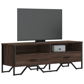 Mueble de TV madera de ingeniería marrón roble 122x34x41