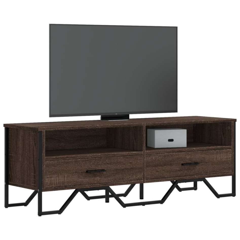 Mueble de TV madera de ingeniería marrón roble 122x34x41