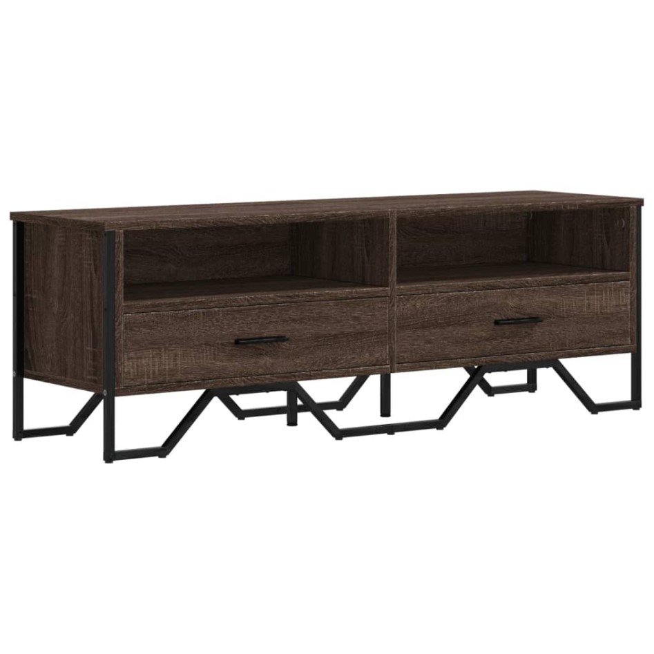 Mueble de TV madera de ingeniería marrón roble 122x34x41