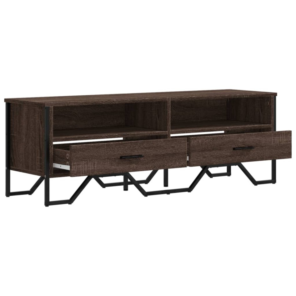 Mueble de TV madera de ingeniería marrón roble 122x34x41