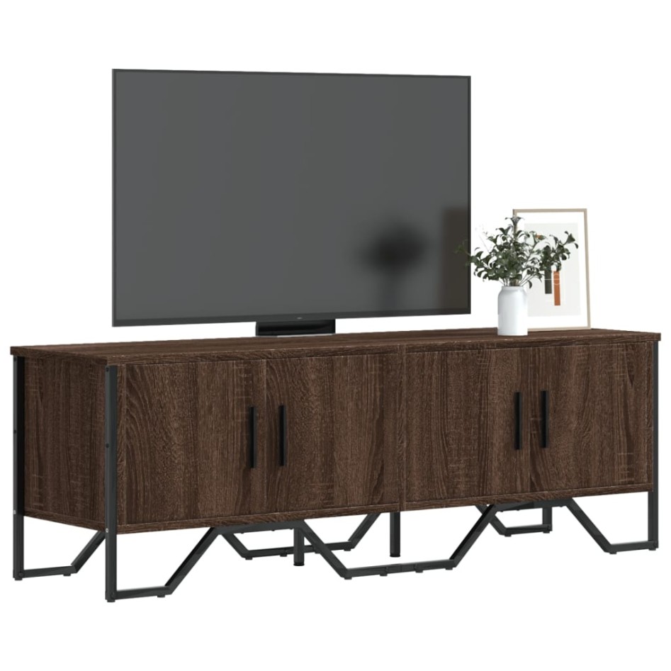 Mueble de TV madera de ingeniería marrón roble 122x34x41