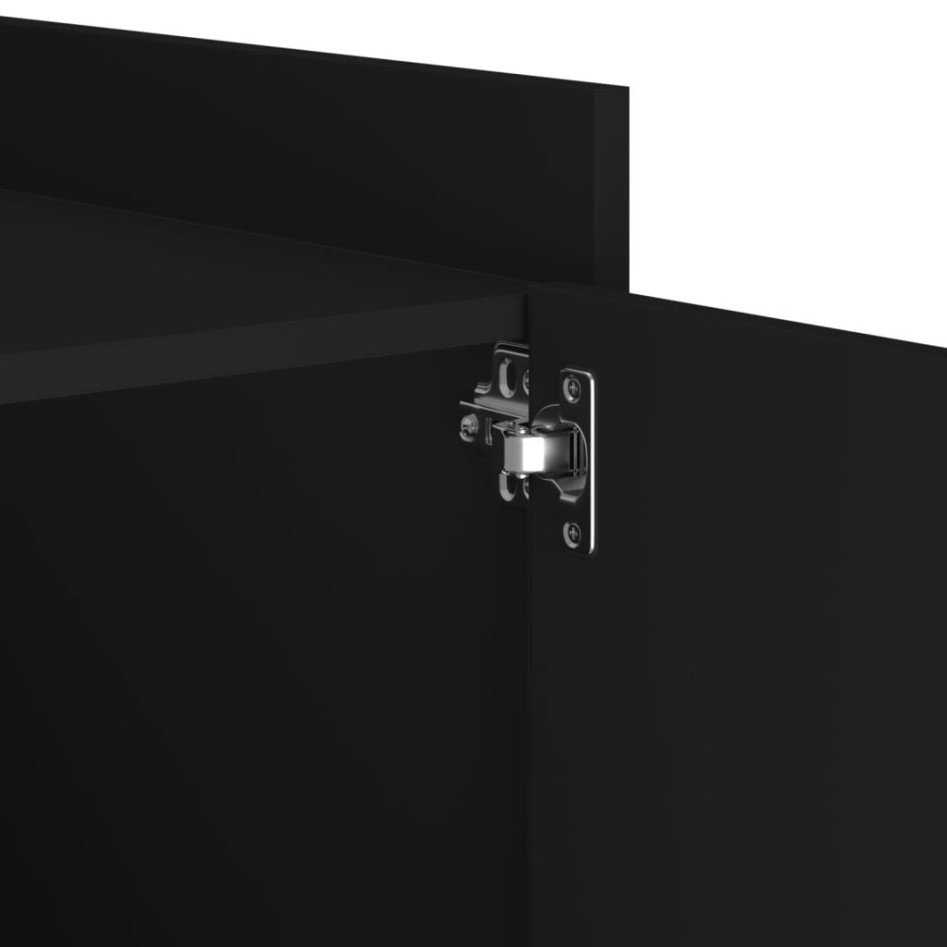 Mesita de noche madera de ingeniería negro 45x50x50