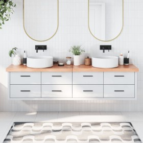 Encimera baño madera maciza tratada marrón claro