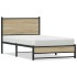 Estructura de cama sin colchón metal roble Sonoma 100x200