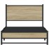 Estructura de cama sin colchón metal roble Sonoma 100x200