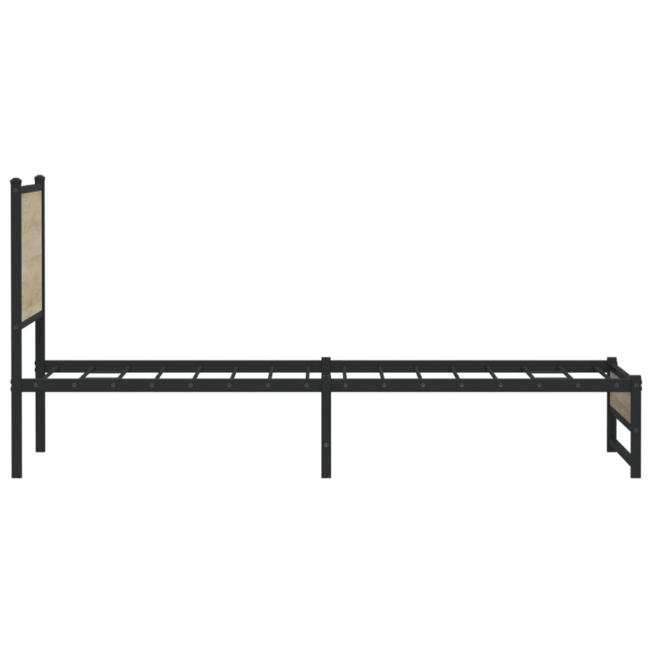 Estructura de cama sin colchón metal roble Sonoma 100x200