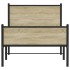 Estructura de cama sin colchón metal roble Sonoma 90x200