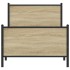 Estructura de cama sin colchón metal roble Sonoma 75x190