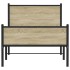 Estructura de cama sin colchón metal roble Sonoma 80x200