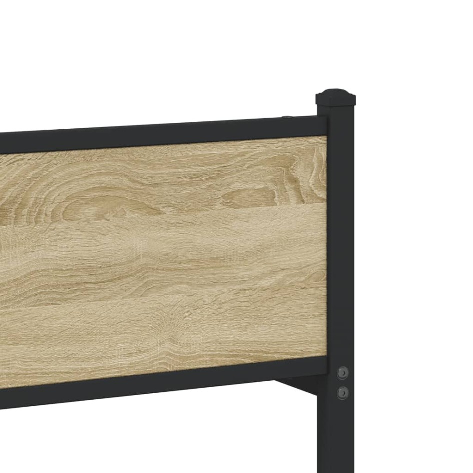 Estructura de cama sin colchón metal roble Sonoma 80x200