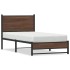 Estructura de cama sin colchón metal marrón roble 80x200