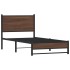 Estructura de cama sin colchón metal marrón roble 80x200