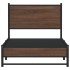 Estructura de cama sin colchón metal marrón roble 80x200