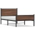 Estructura de cama sin colchón metal marrón roble 100x190