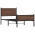 Estructura de cama sin colchón metal marrón roble 90x190