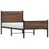 Estructura de cama sin colchón metal marrón roble 90x190