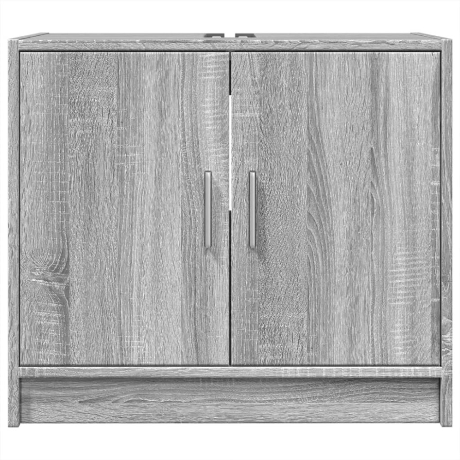 Armario de lavabo madera de ingeniería gris Sonoma 63x29x55