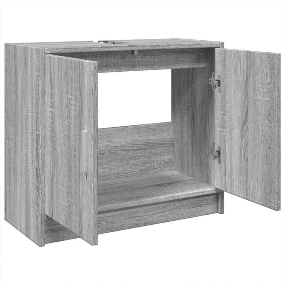 Armario de lavabo madera de ingeniería gris Sonoma 63x29x55