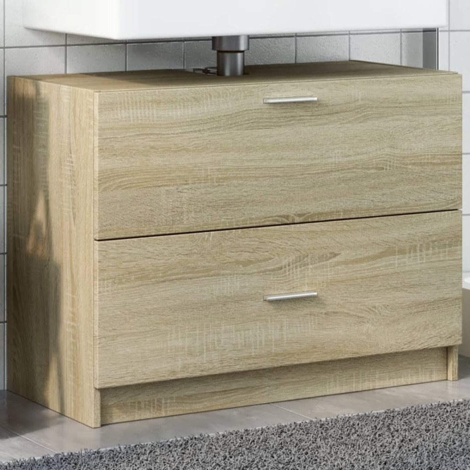 Armario de lavabo madera de ingeniería roble Sonoma 78x37x59