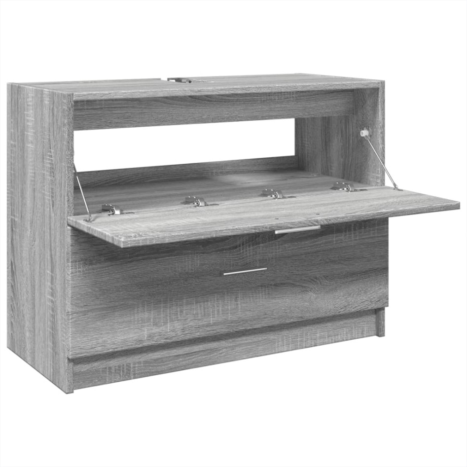 Armario de lavabo madera de ingeniería gris Sonoma 78x37x59