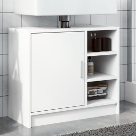 Armario para lavabo madera de ingeniería blanco 63x29x55