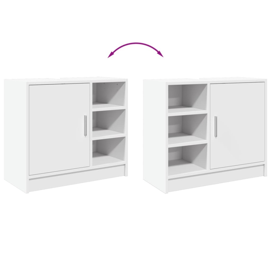 Armario para lavabo madera de ingeniería blanco 63x29x55