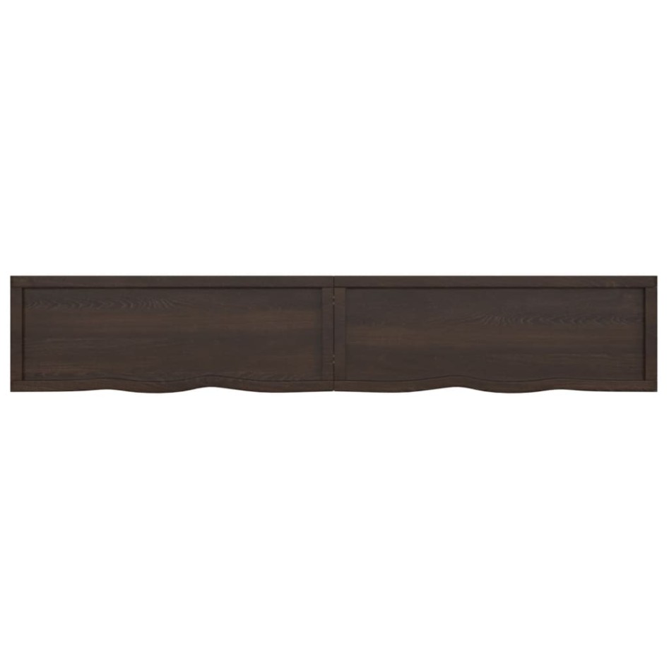 Encimera de baño madera tratada marrón oscuro 220x40x(2-6)