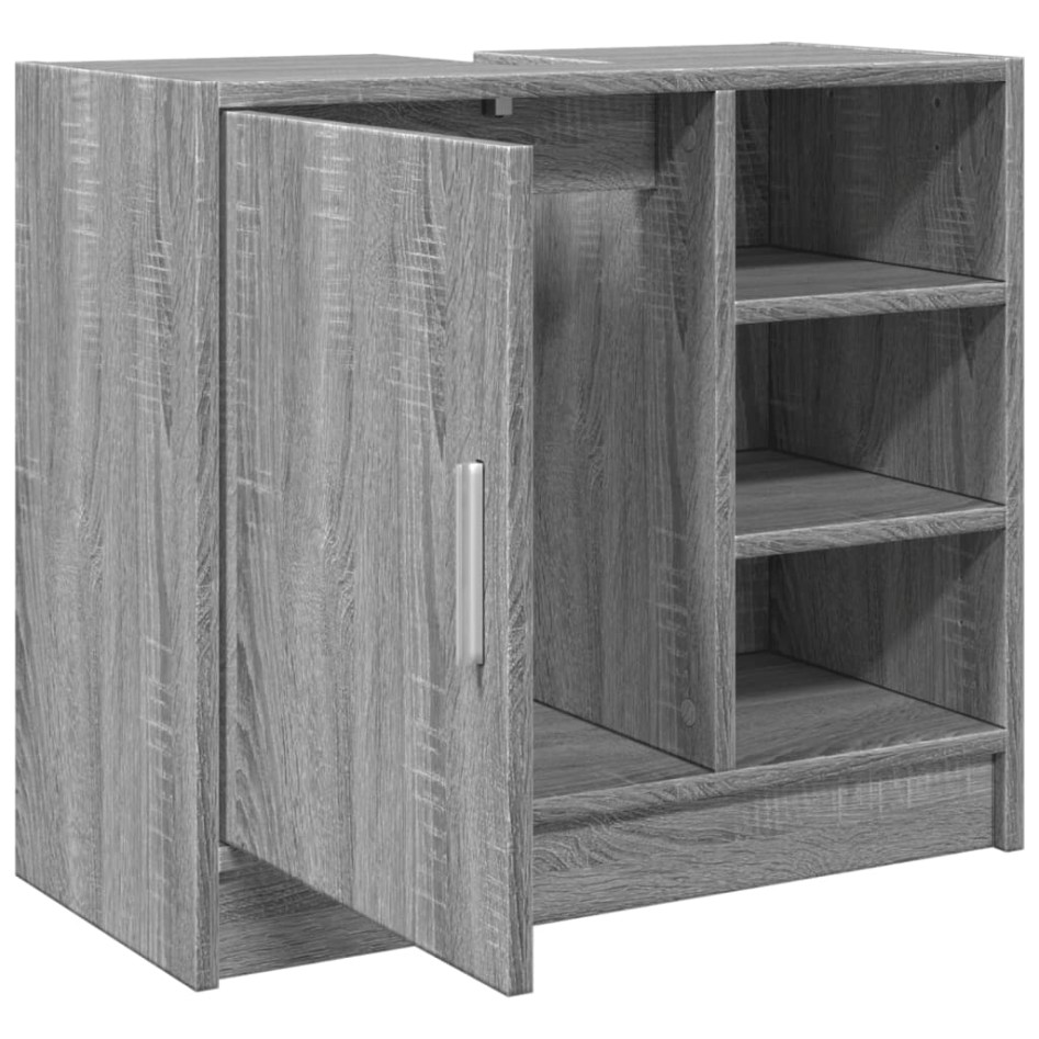 Armario de lavabo madera de ingeniería gris Sonoma 63x29x55