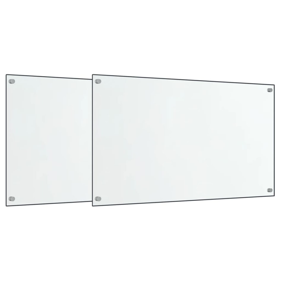 Salpicaderos cocina 2 uds vidrio templado transparente 70x40