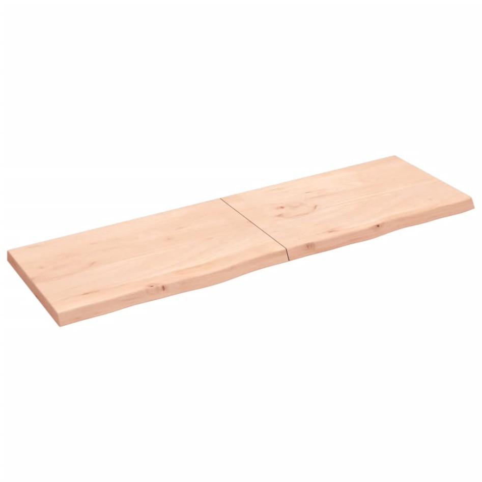 Encimera de baño madera maciza sin tratar 200x60x(2-6)